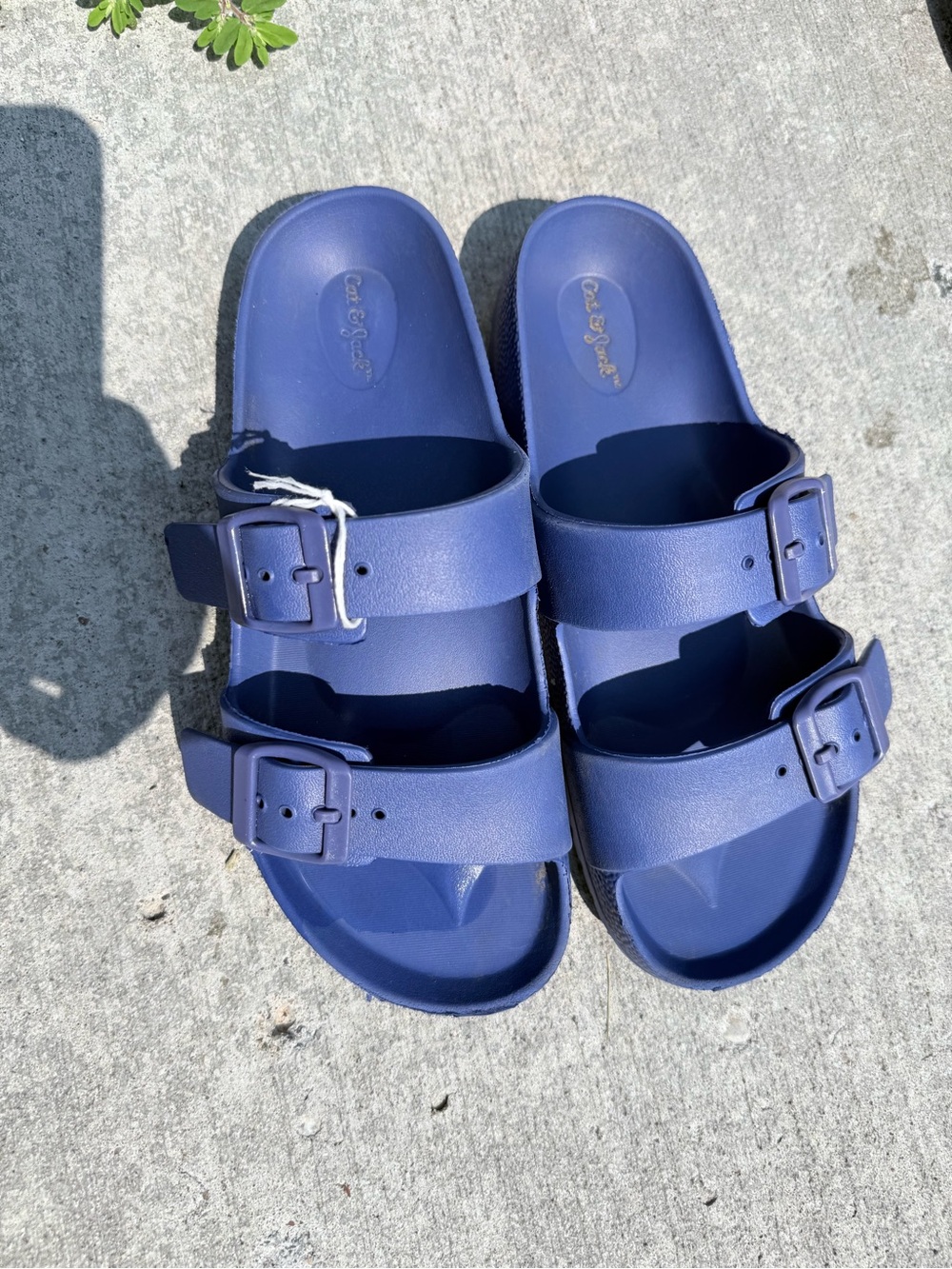 Cat & Jack Blue Double Buckle Slide Sandals